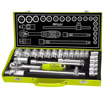 Coffret cle a cliquet dyllu 24 pcs 10-32