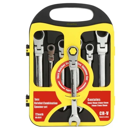 Cle a cliquet mixte 7 pcs 8-19mm 90 degre