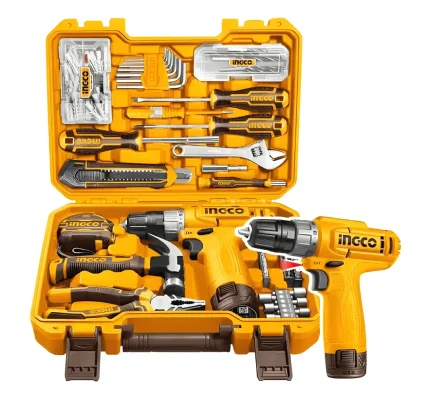 Caisse a outils 148pcs visseuse 12v ingco